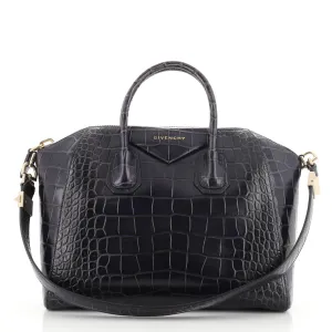 Antigona Bag Crocodile Embossed Leather Medium