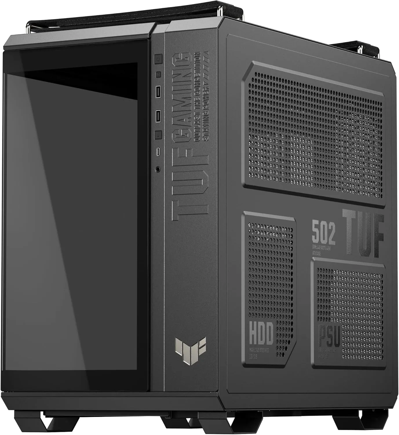 ASUS TUF Gaming GT502 Horizon ATX Mid-Tower Gaming Case (Boundless Panoramic Design, Dual-Chamber, Independent CPU and GPU Cooling Zones, Tool-Free Side Panels, USB 10 Gbps Type-C Front Panel)