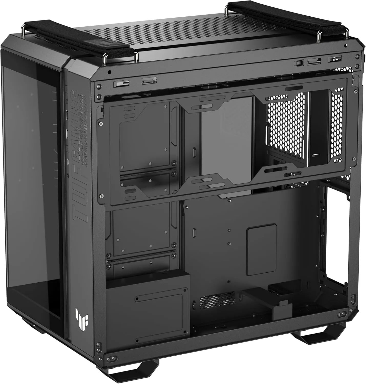 ASUS TUF Gaming GT502 Horizon ATX Mid-Tower Gaming Case (Boundless Panoramic Design, Dual-Chamber, Independent CPU and GPU Cooling Zones, Tool-Free Side Panels, USB 10 Gbps Type-C Front Panel)