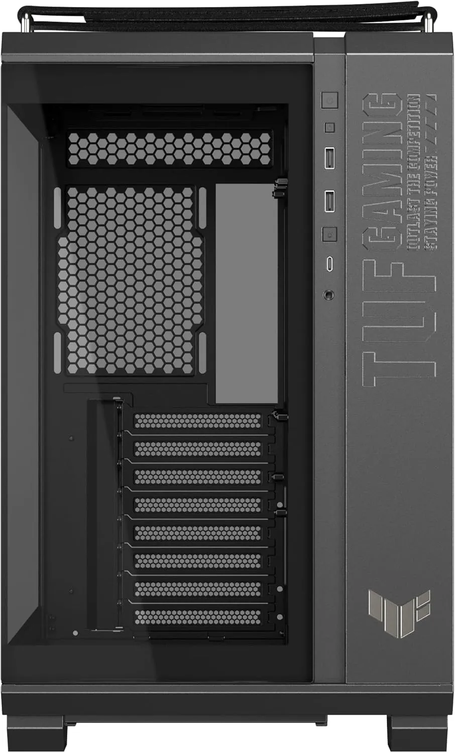 ASUS TUF Gaming GT502 Horizon ATX Mid-Tower Gaming Case (Boundless Panoramic Design, Dual-Chamber, Independent CPU and GPU Cooling Zones, Tool-Free Side Panels, USB 10 Gbps Type-C Front Panel)