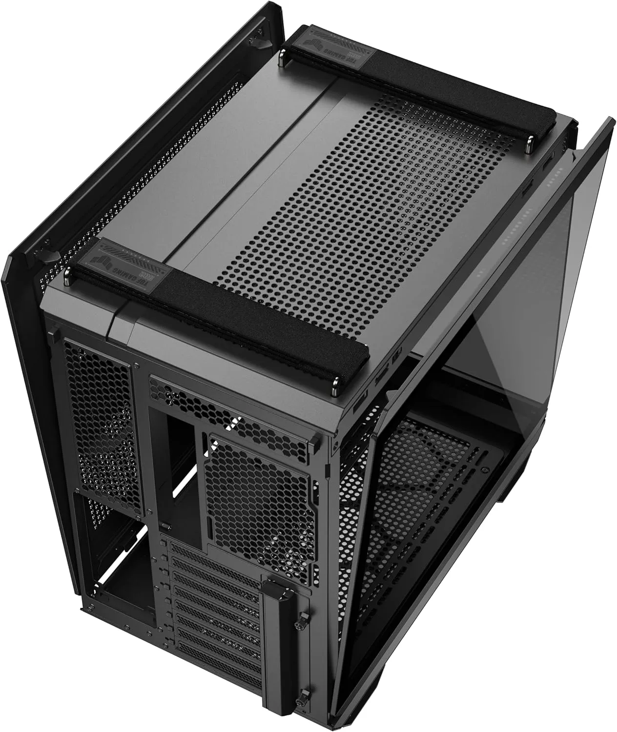 ASUS TUF Gaming GT502 Horizon ATX Mid-Tower Gaming Case (Boundless Panoramic Design, Dual-Chamber, Independent CPU and GPU Cooling Zones, Tool-Free Side Panels, USB 10 Gbps Type-C Front Panel)