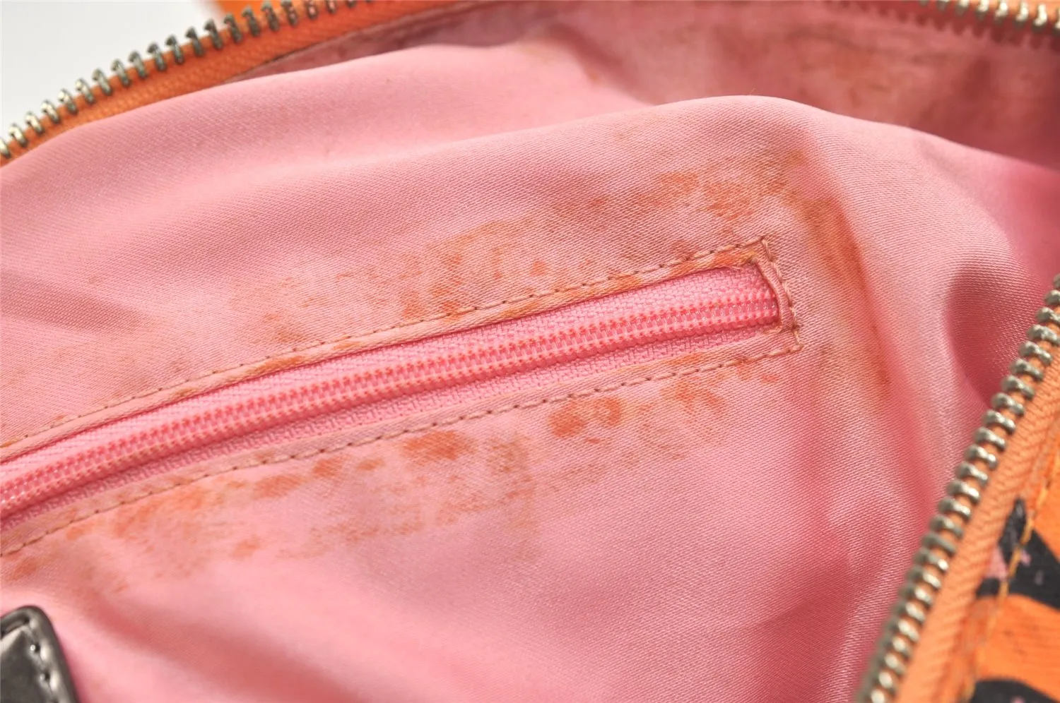 Auth COACH 3D Op Artgram POPPY Tote Bag Canvas Enamel 14983 Pink Orange 4373K