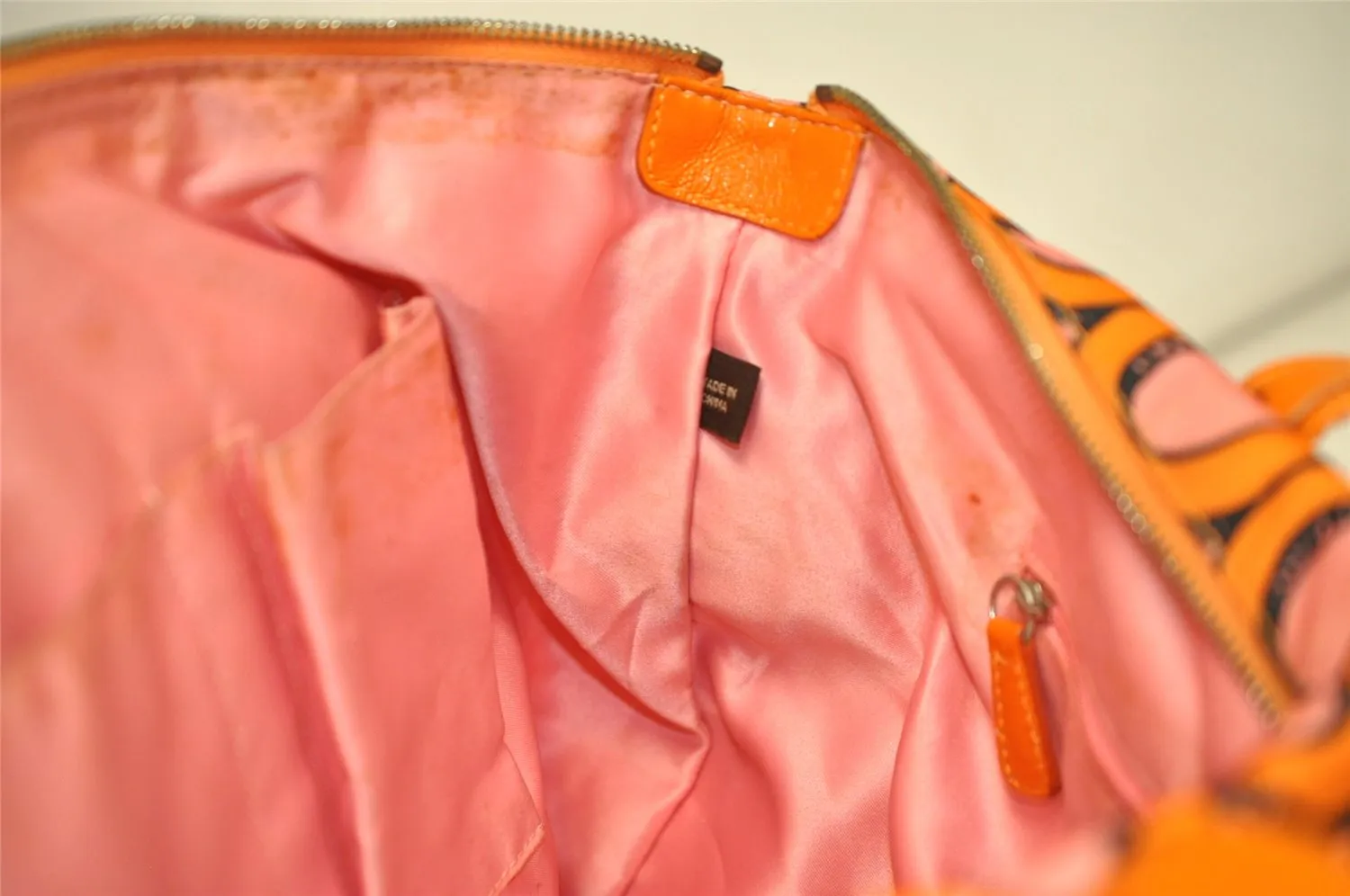 Auth COACH 3D Op Artgram POPPY Tote Bag Canvas Enamel 14983 Pink Orange 4373K