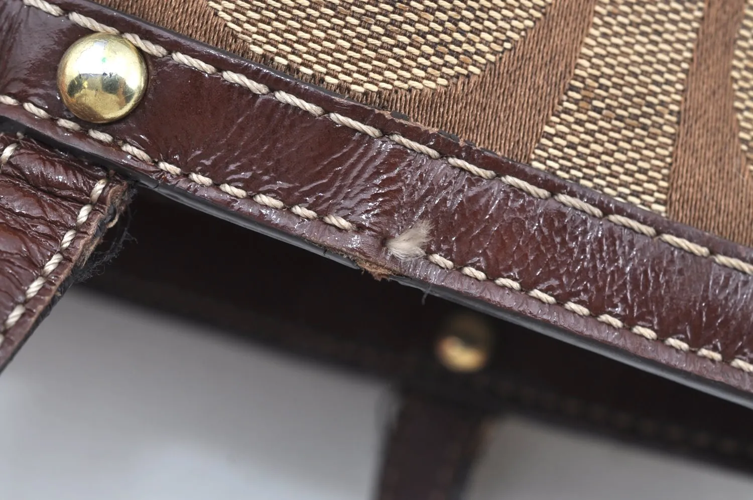 Authentic COACH Signature Shoulder Tote Bag Canvas Enamel 10124 Brown K4356