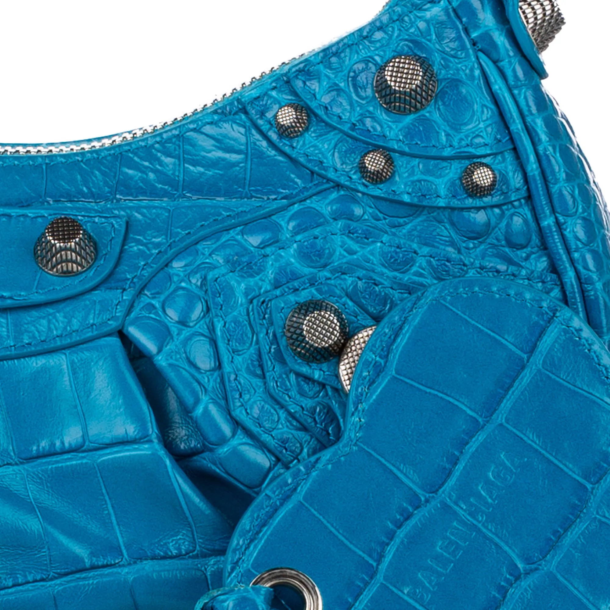 Balenciaga Croc Embossed Motocross Le Cagole Shoulder Bag - '20s