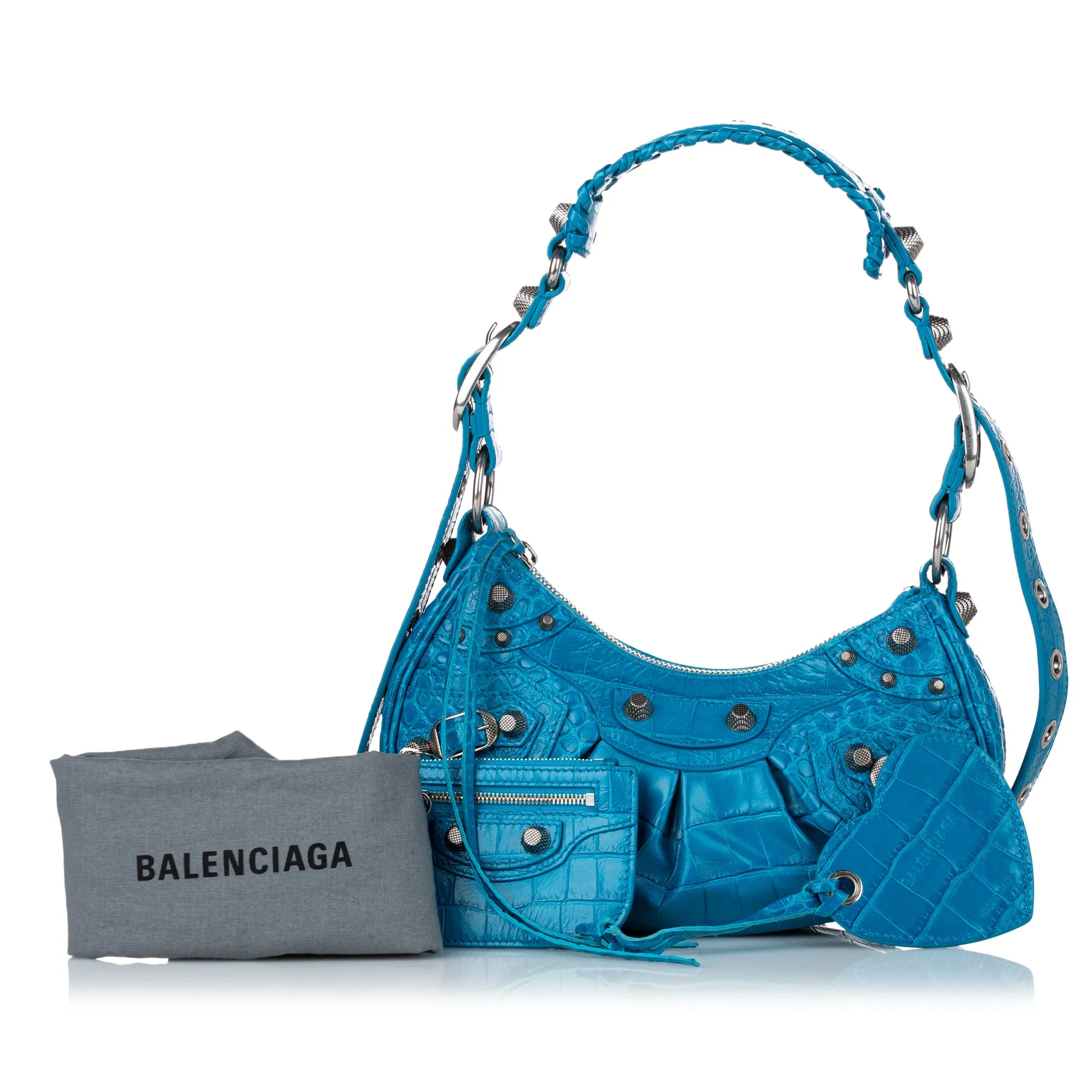 Balenciaga Croc Embossed Motocross Le Cagole Shoulder Bag - '20s