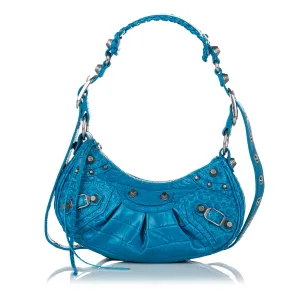 Balenciaga Croc Embossed Motocross Le Cagole Shoulder Bag - '20s