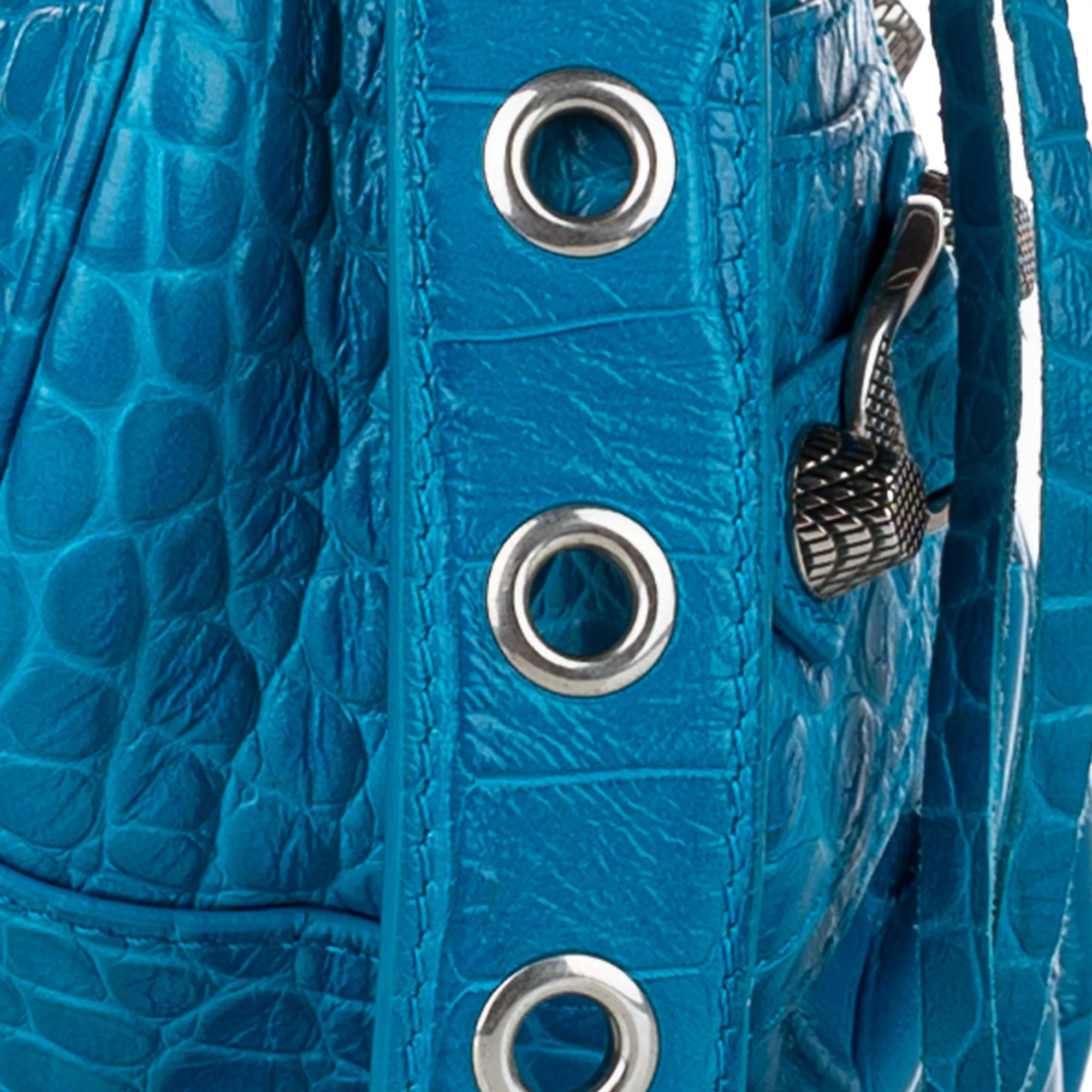 Balenciaga Croc Embossed Motocross Le Cagole Shoulder Bag - '20s
