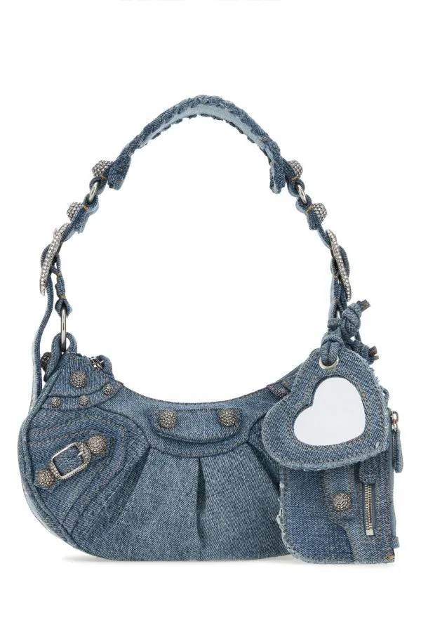 BALENCIAGA | Denim Le Cagole XS shoulder bag