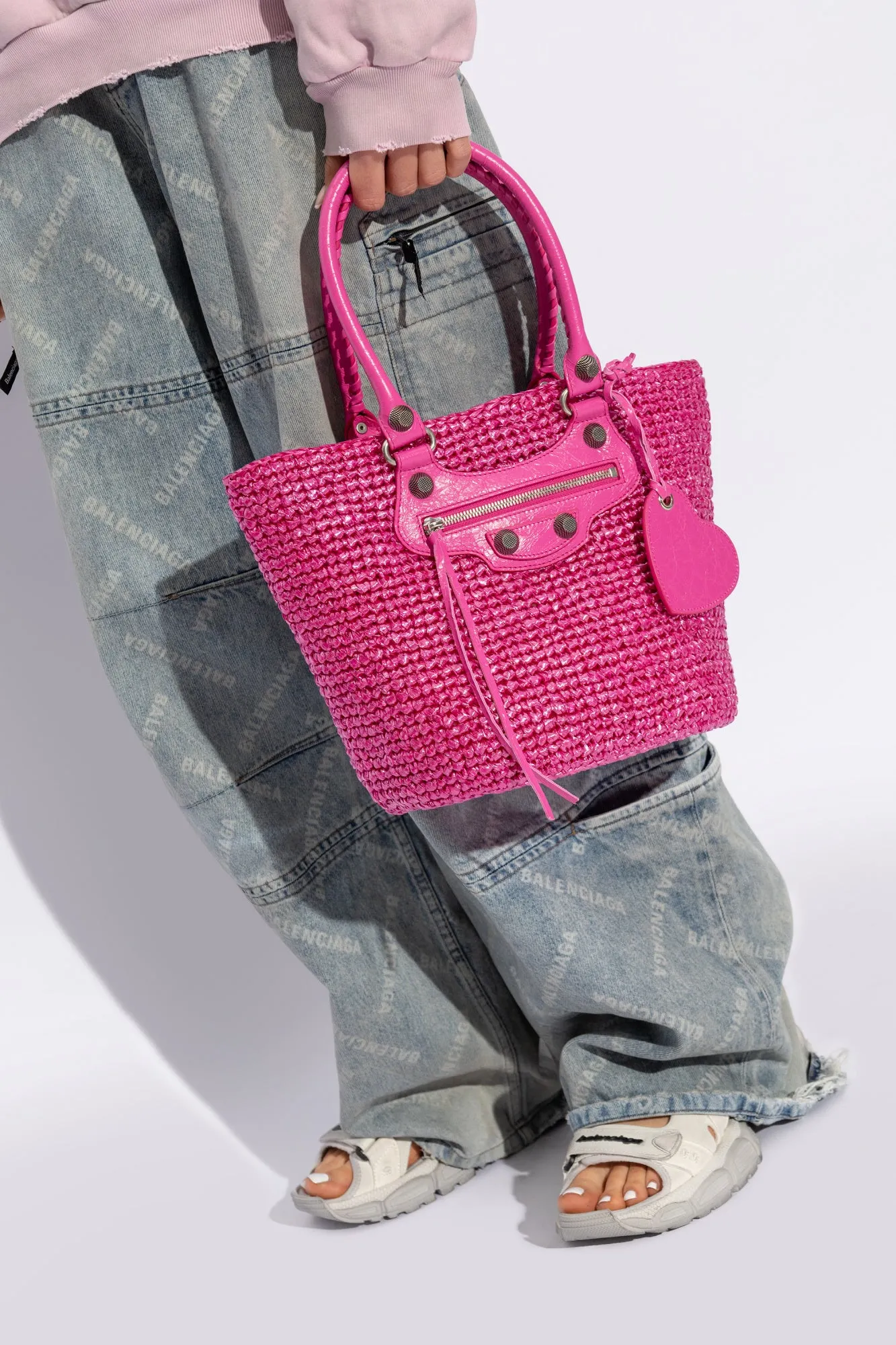 BALENCIAGA LE CAGOLE SMALL PANIER TOTE BAG