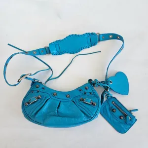 Balenciaga Le Cagole XS Blue  Leather Shoulder Bag