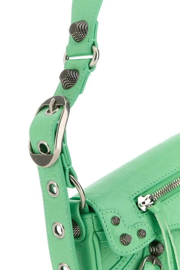 BALENCIAGA | Light green leather Le Cagole Sling XS shoulder bag
