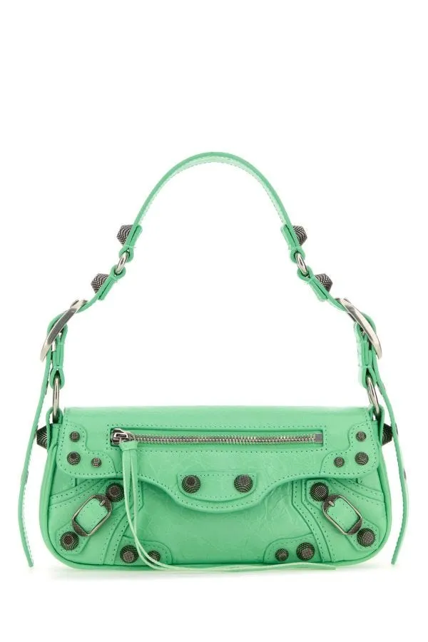 BALENCIAGA | Light green leather Le Cagole Sling XS shoulder bag