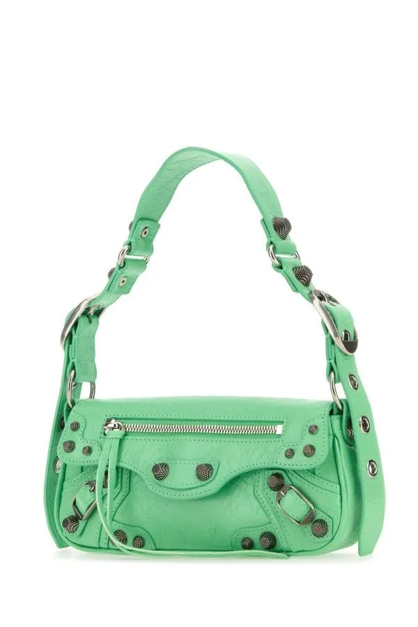 BALENCIAGA | Light green leather Le Cagole Sling XS shoulder bag