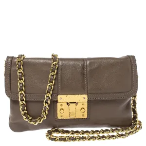 Beige Leather Crossbody Bag
