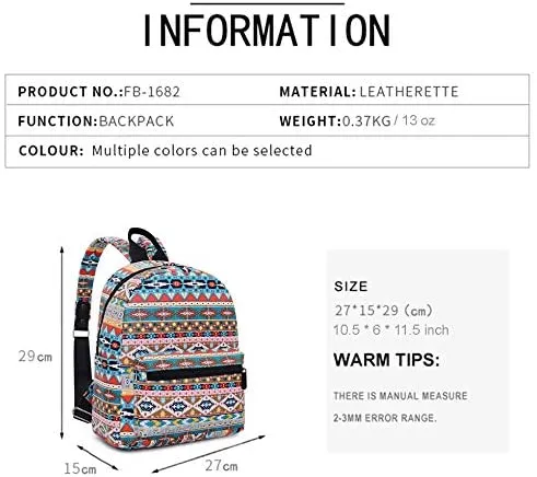 Bravo! Fashion Design Leatherette 12" Backpack (Boat Anchor)