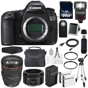 Canon EOS 5DS DSLR Camera (International Model) 0581C002   Canon EF 24-105mm f/4L is USM Lens   EF 50mm f/1.8 STM Lens  