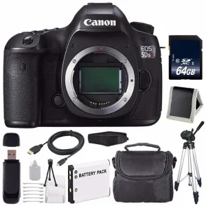 Canon EOS 5DS R DSLR Camera (International Model) 0582C002   LP-E6 Battery   64GB Memory Card  Advanced Bundle