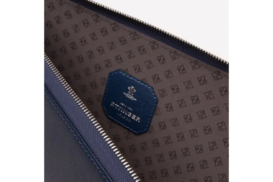 Capra Large Zip Clutch - Marine Blue