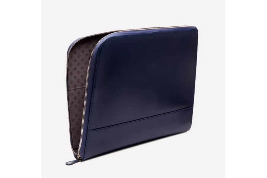 Capra Large Zip Clutch - Marine Blue