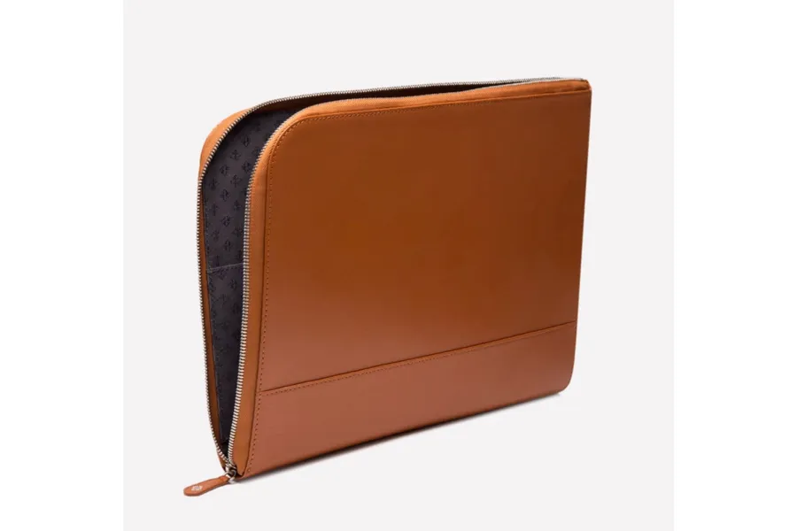 Capra Large Zip Clutch - Tan