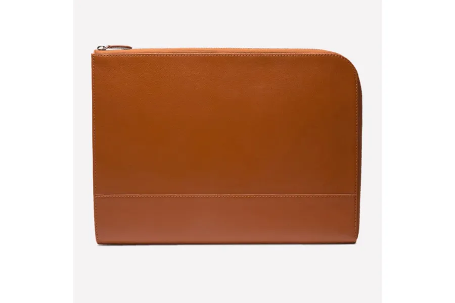 Capra Large Zip Clutch - Tan