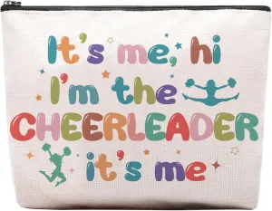 Cheerleading Gifts Makeup Bag, Gifts for Cheerleaders, Cheer Bag Stuff, It's Me Hi I'm The Cheerleader Cosmetic Bag, Cheerleading Teammate Gift for Women