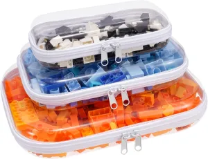 Clear Hard Shell Zipper Case,3PCS Transparent Clear Zipper Pouches,Hard Side Plastic Case Set,Portable Travel Storage Organizer Bins