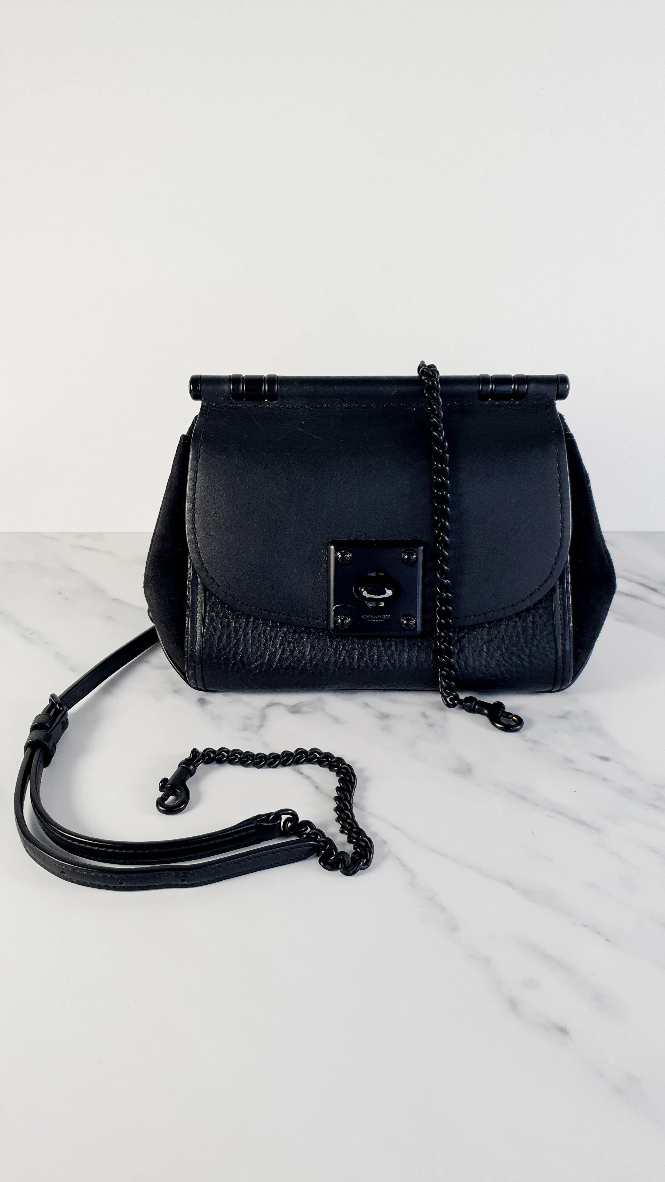 Coach Drifter Crossbody Bag in Black Leather & Suede - Coach 59048