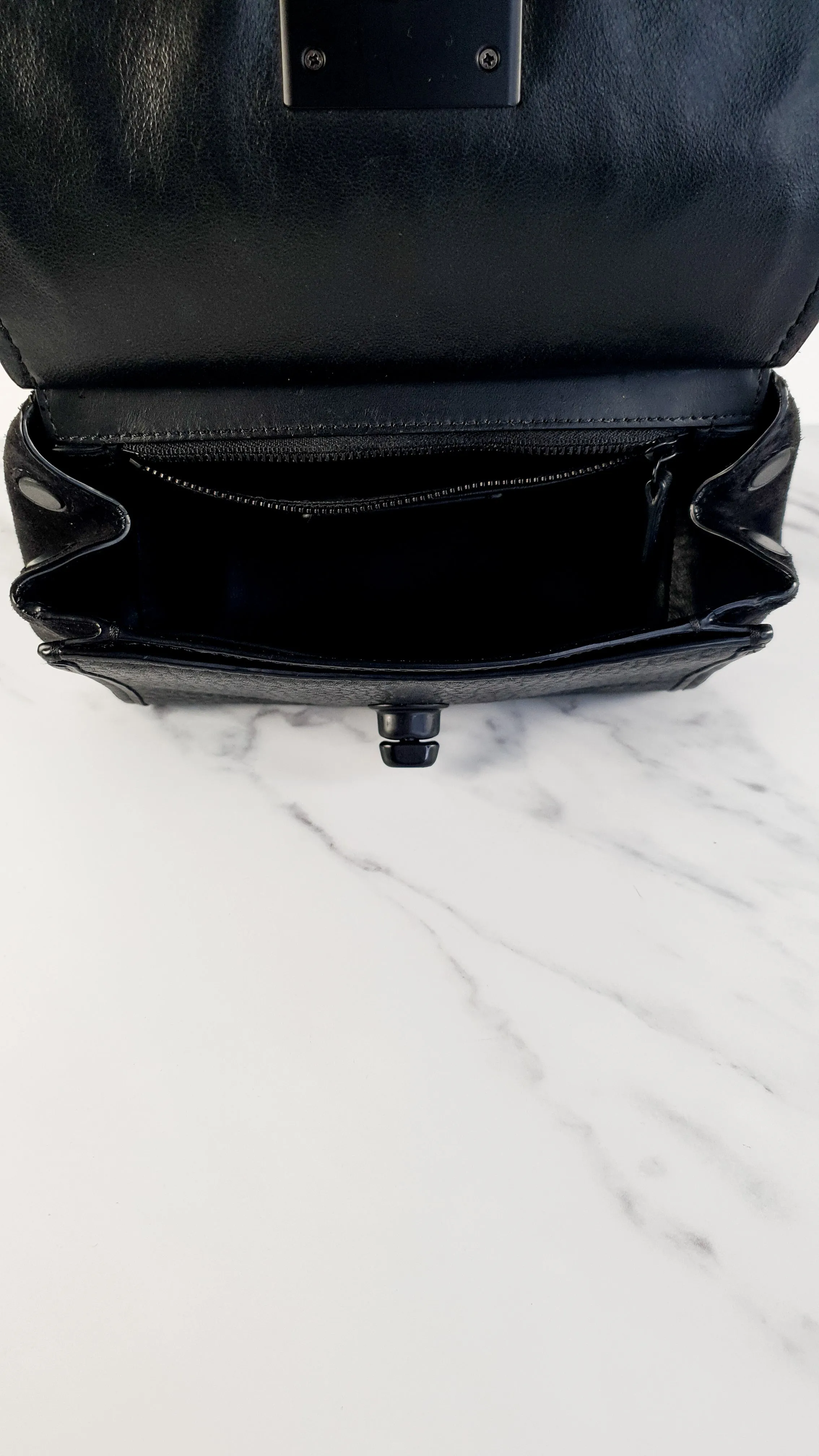 Coach Drifter Crossbody Bag in Black Leather & Suede - Coach 59048