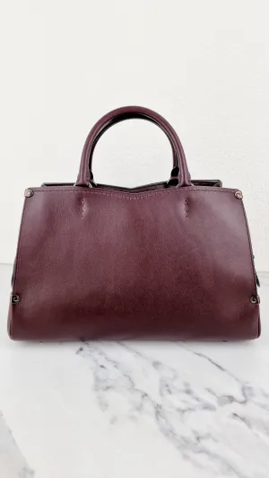 Coach Mason Carryall in Oxblood Smooth Leather with Snakeskin - Coach 38717