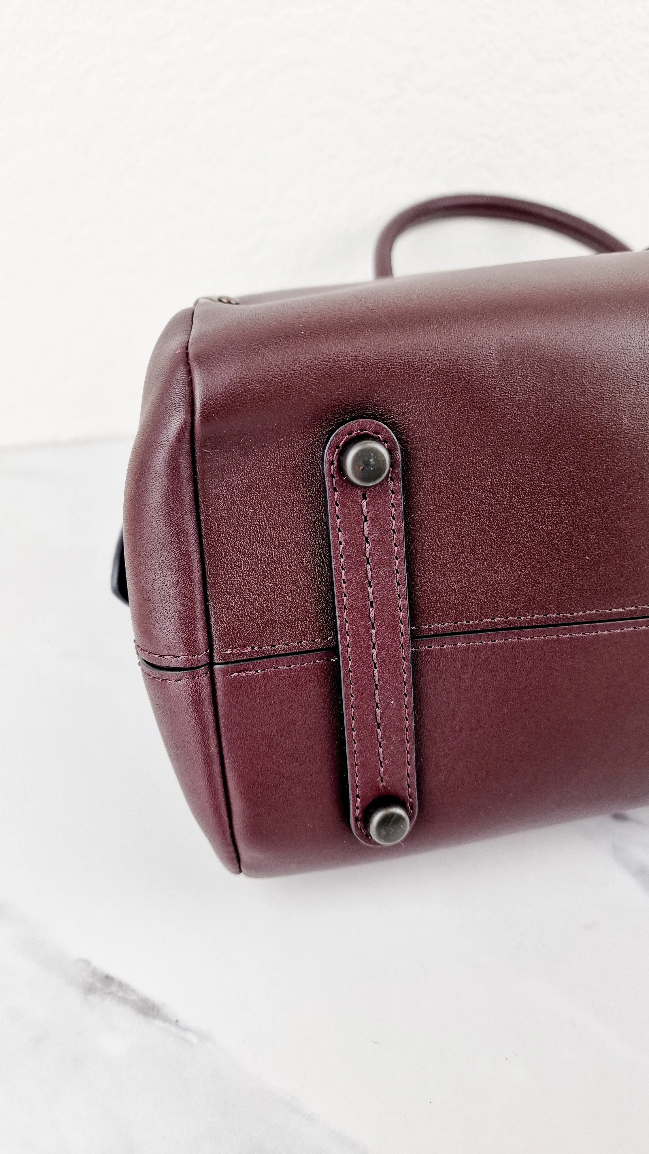Coach Mason Carryall in Oxblood Smooth Leather with Snakeskin - Coach 38717