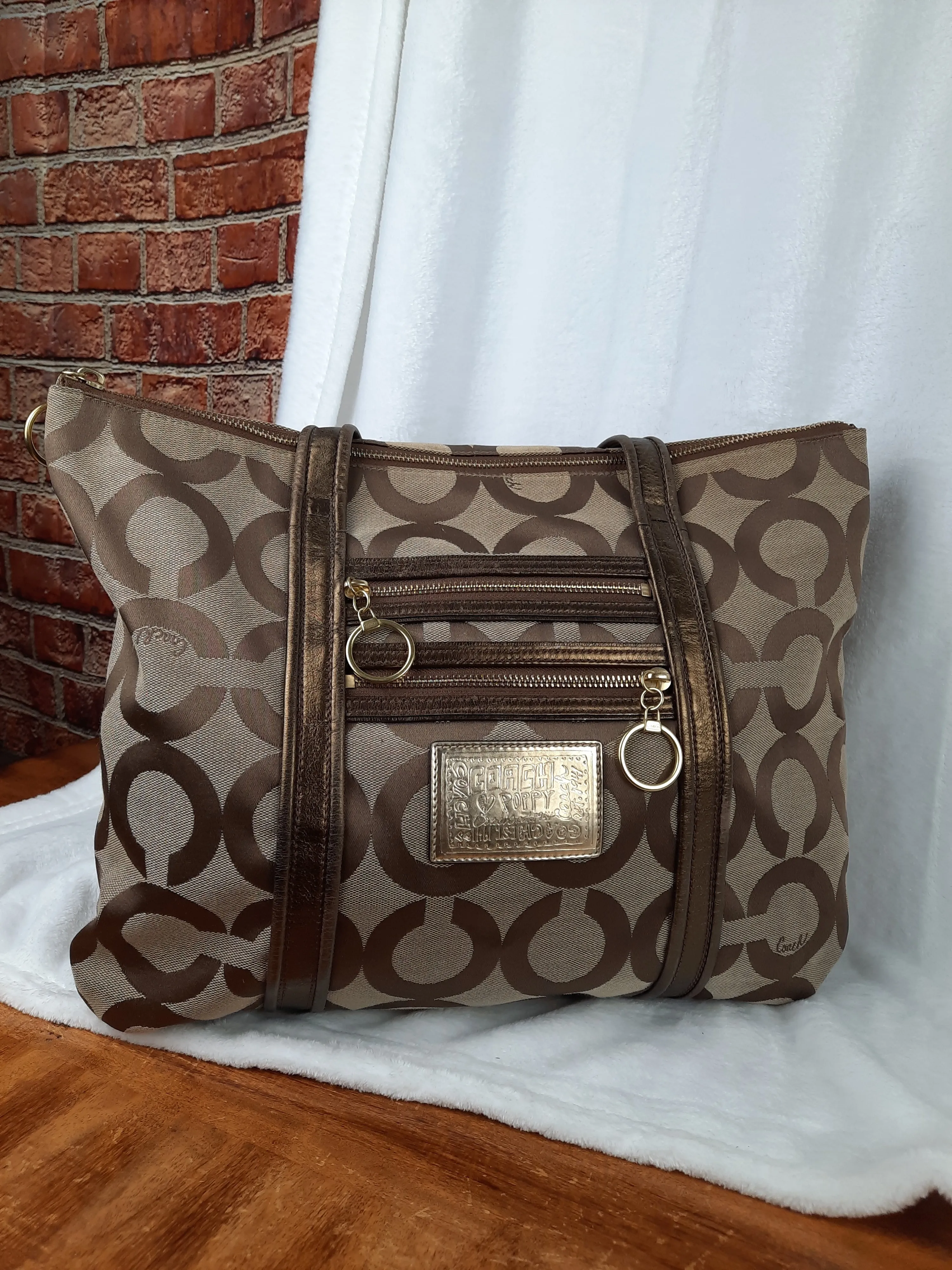 Coach Poppy Classic Signature Tote Bag