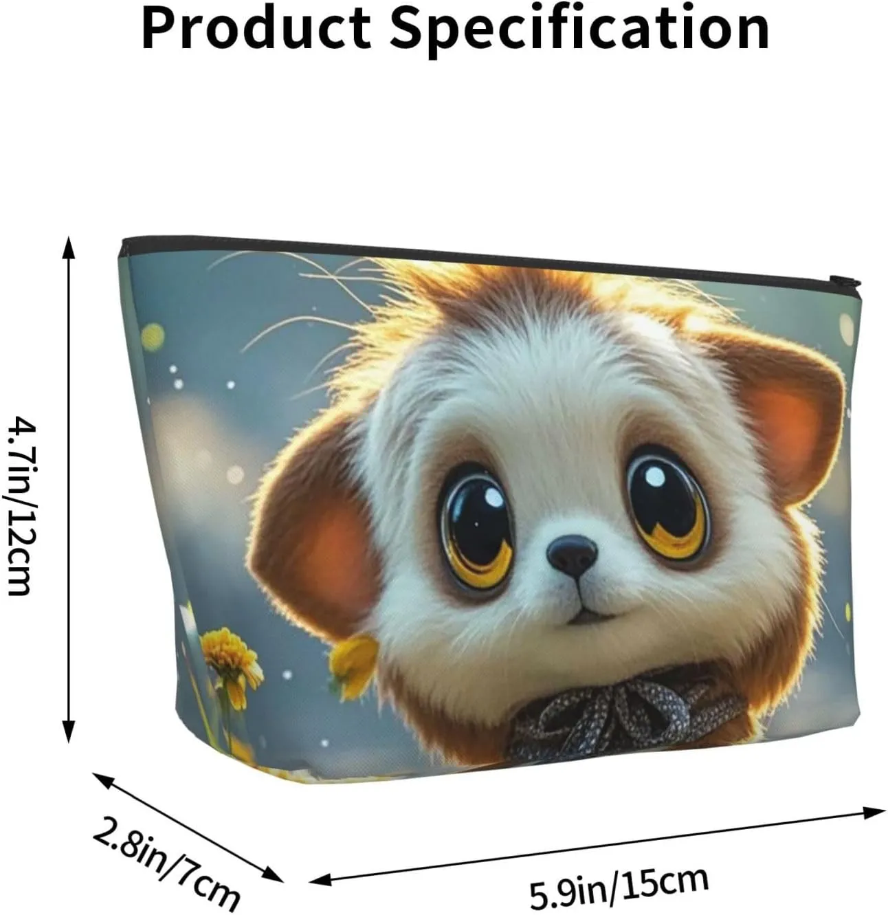 Cosmetic Bag Portable Makeup Bag Cute Animal Toiletry Bag Large Capacity Zipper Pouch Waterproof Toiletry Pouch Makeup Organizer Case for Women Men