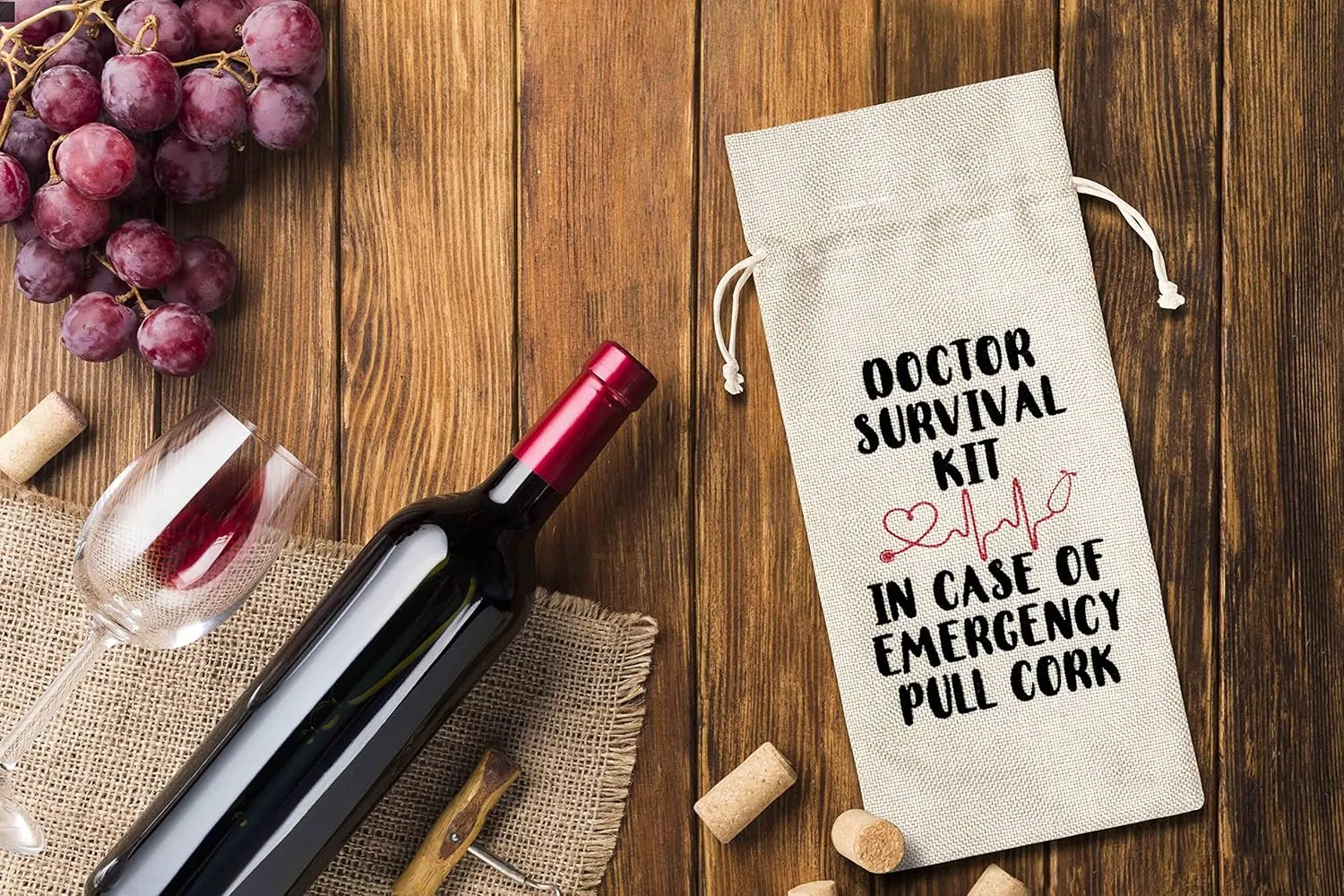 Doctor Wine Bag, Gift Bag For Doctor Appreciation, Graduation, Birthday, Colleague, Friends, 1 Pc Wine Bottle Cover Gift Bag (HC12)