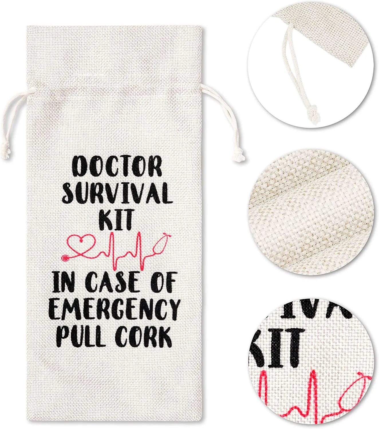 Doctor Wine Bag, Gift Bag For Doctor Appreciation, Graduation, Birthday, Colleague, Friends, 1 Pc Wine Bottle Cover Gift Bag (HC12)