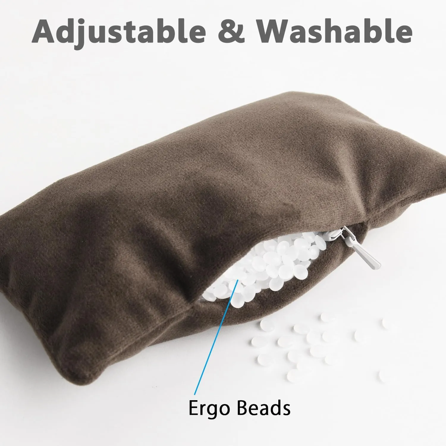 Ergonomic Mouse Wrist Rest Bean Bag, Carpal Tunnel Mouse Support Pad Filled Ergo Beads for Computer, Laptop, PC Gaming (Dark Brown)