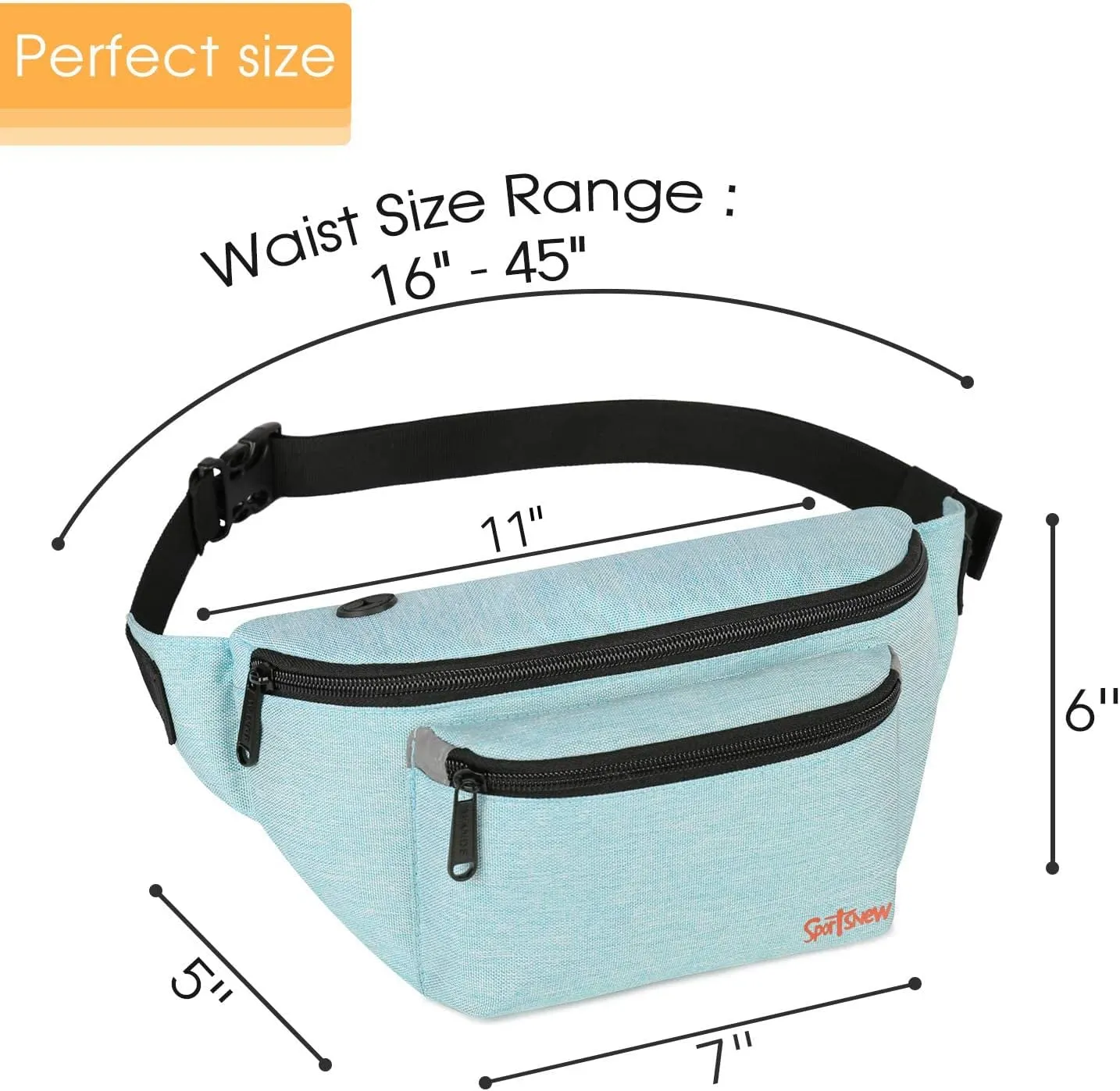 Fanny Pack for Men Women - Waist Bag Pack - Lightweight Belt Bag for Travel Sports Hiking