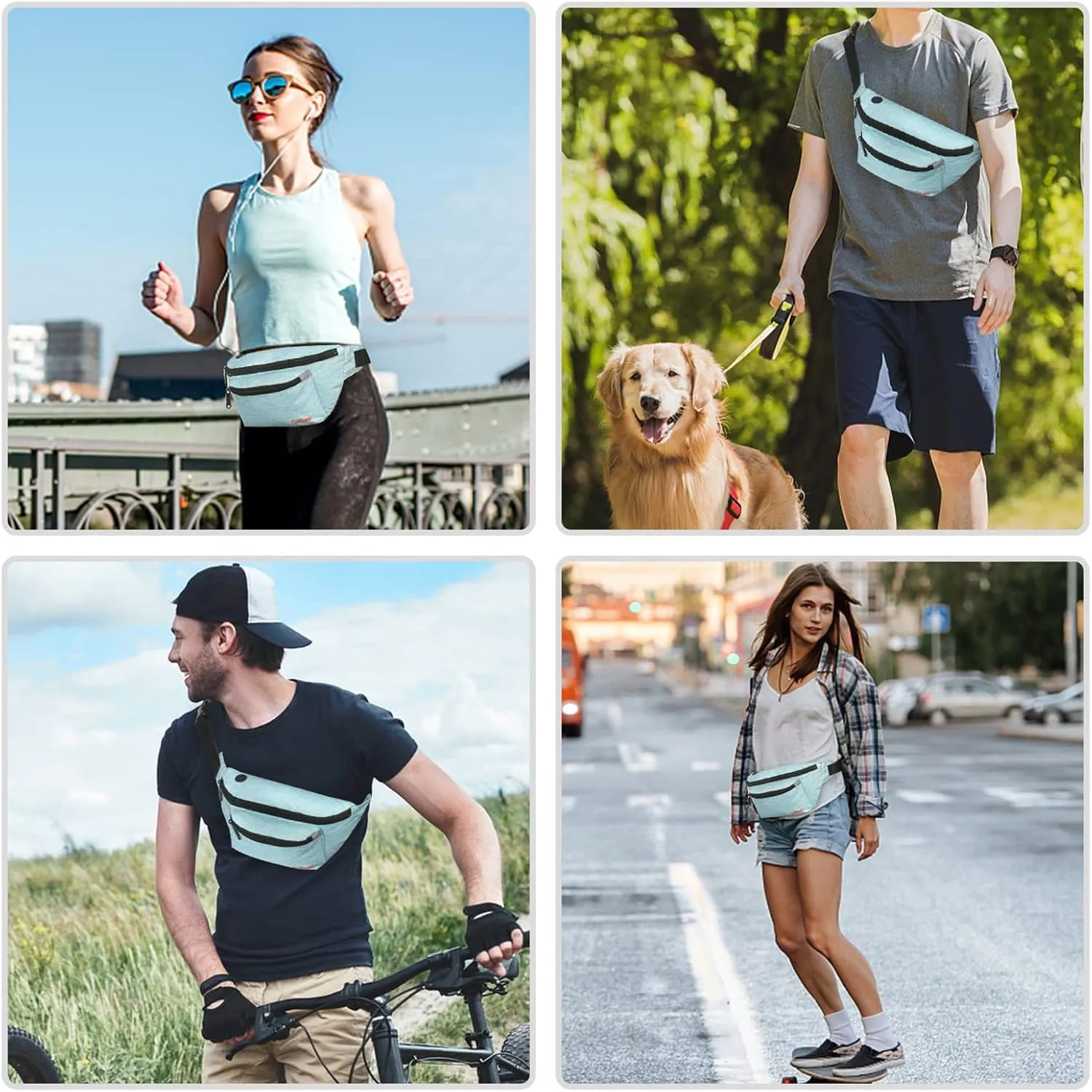 Fanny Pack for Men Women - Waist Bag Pack - Lightweight Belt Bag for Travel Sports Hiking