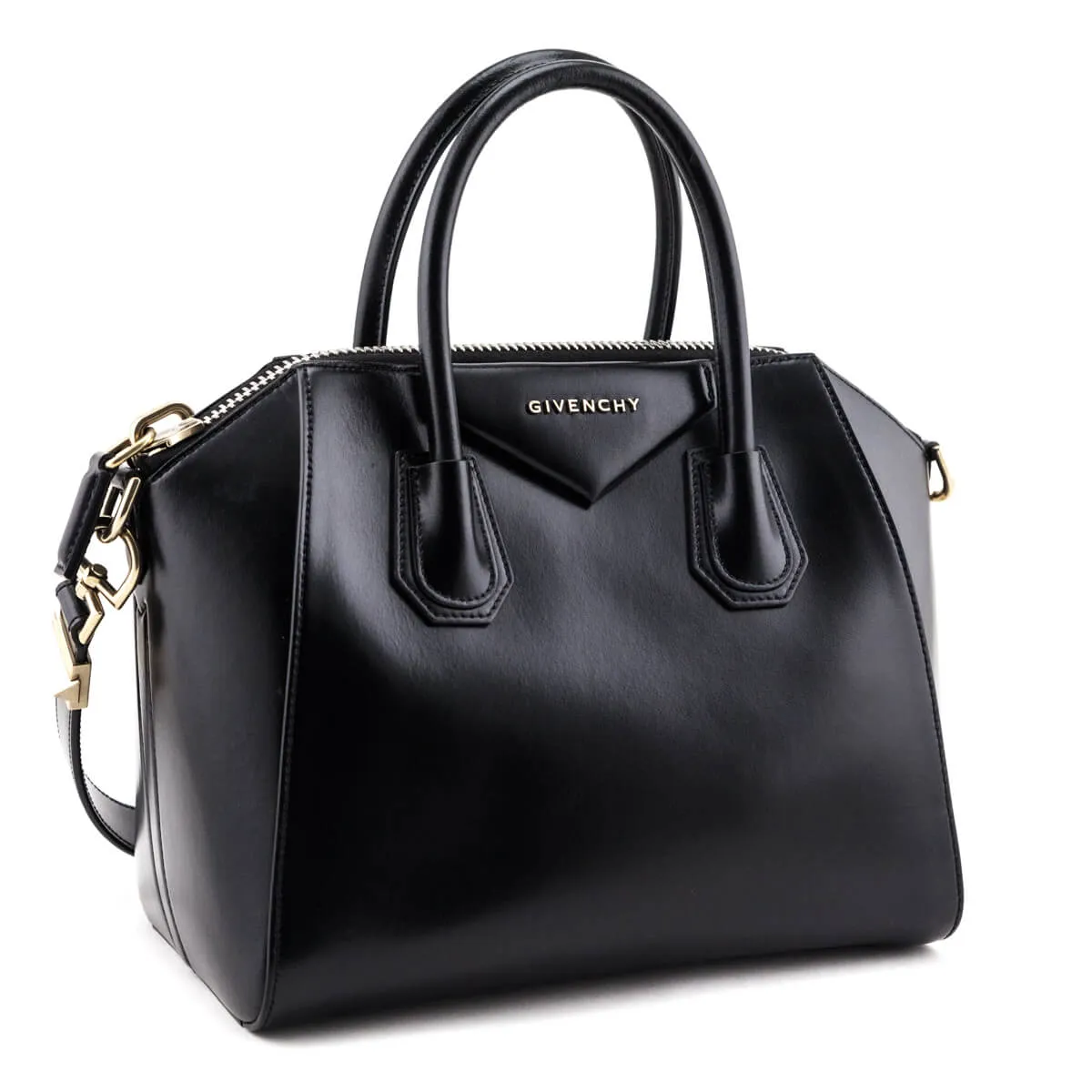Givenchy Black Shiny Lord Calfskin Small Antigona Bag