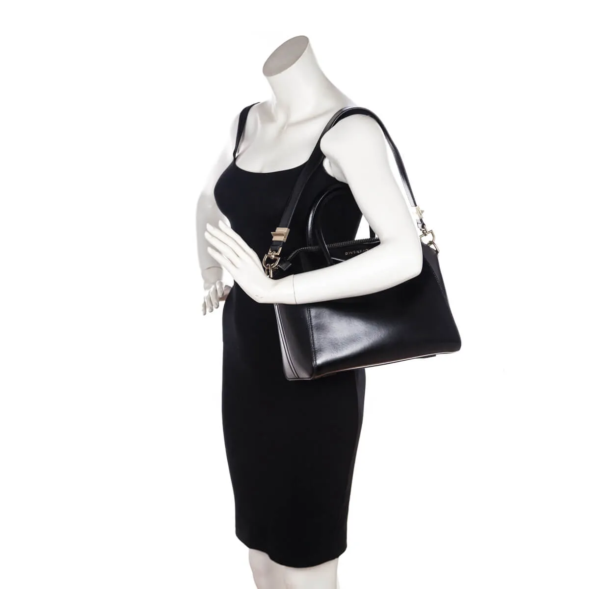 Givenchy Black Shiny Lord Calfskin Small Antigona Bag