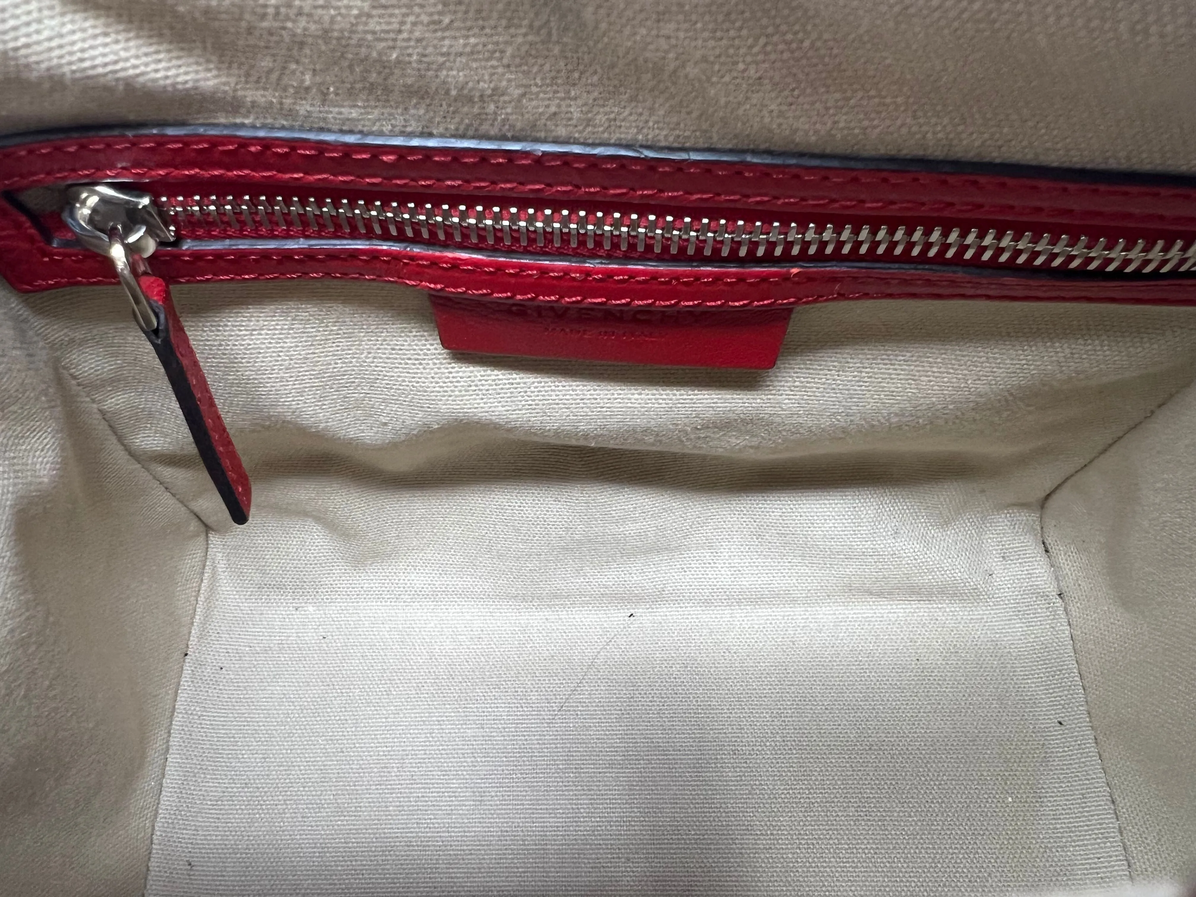 Givenchy Red WDB! 'Antigona' Mini Grained Leather Bag