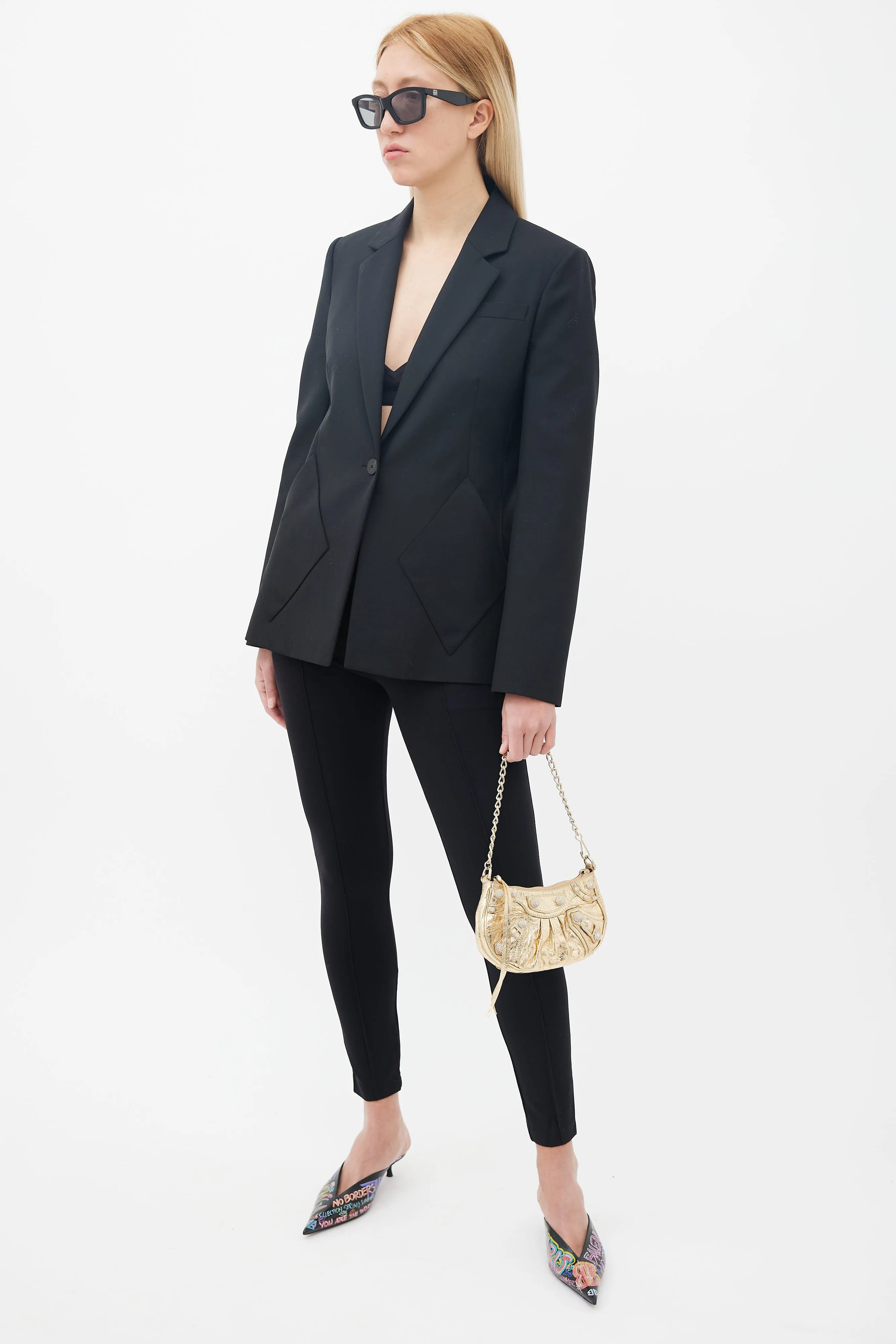 Gold Mini Le Cagole Shoulder Bag