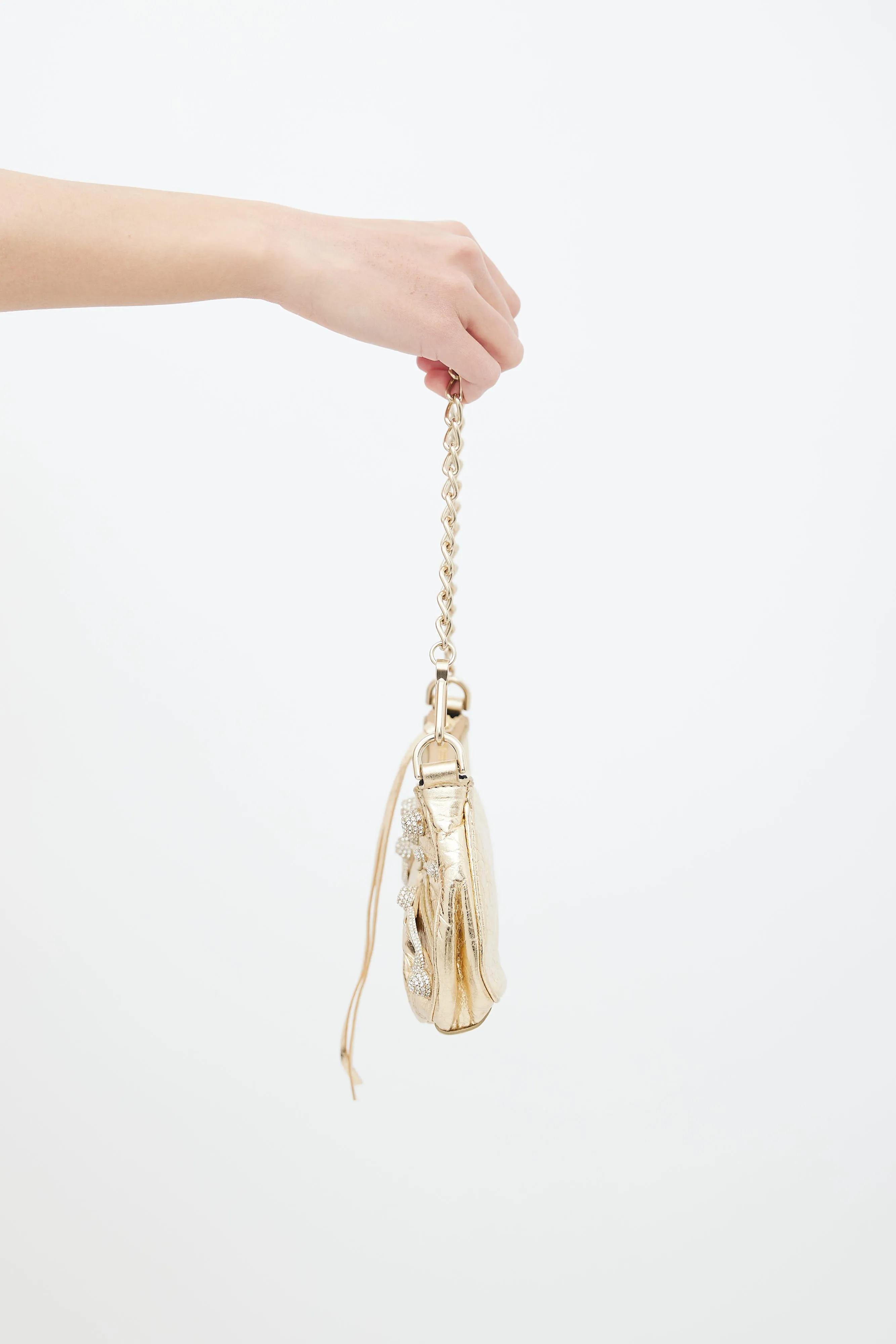 Gold Mini Le Cagole Shoulder Bag