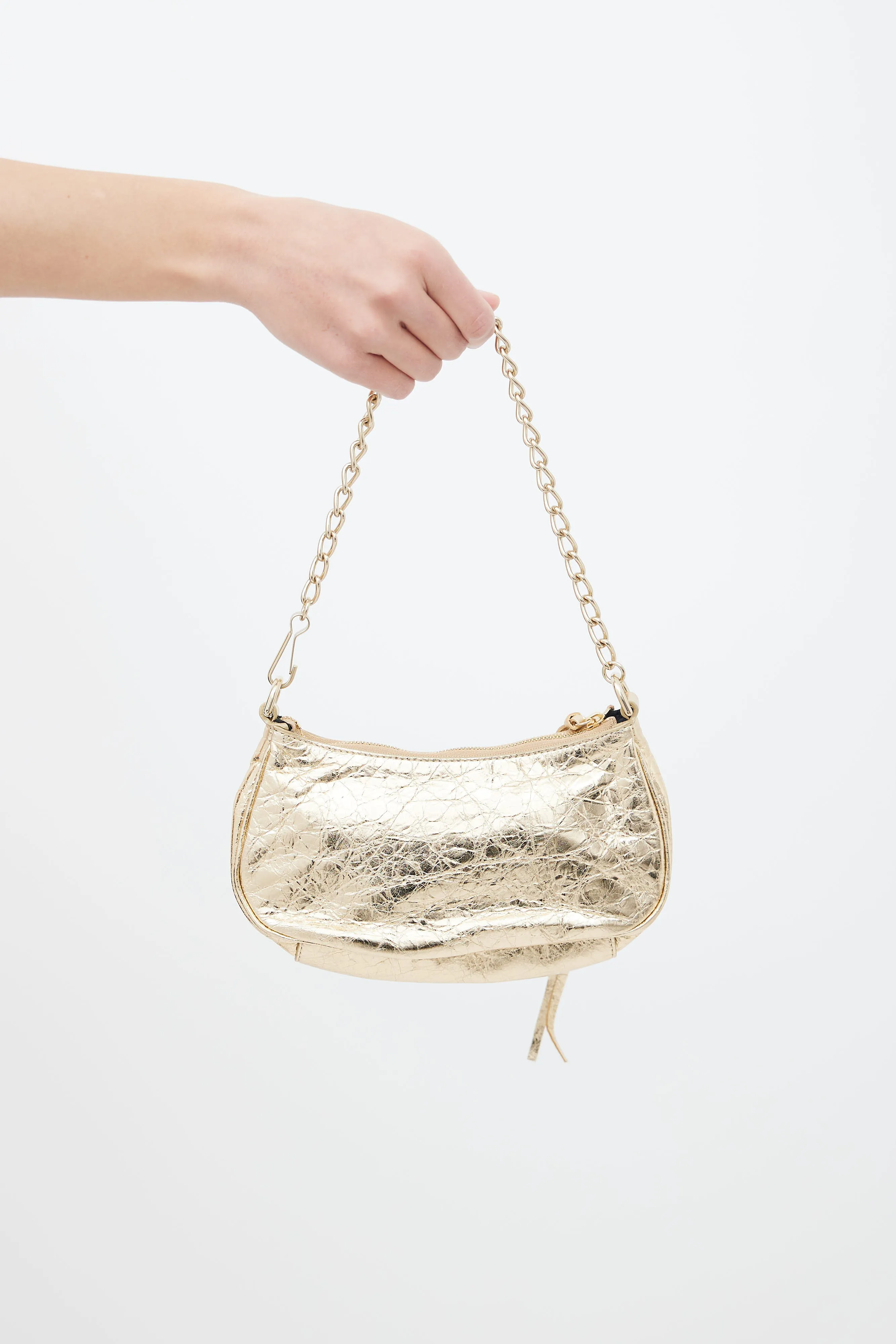 Gold Mini Le Cagole Shoulder Bag