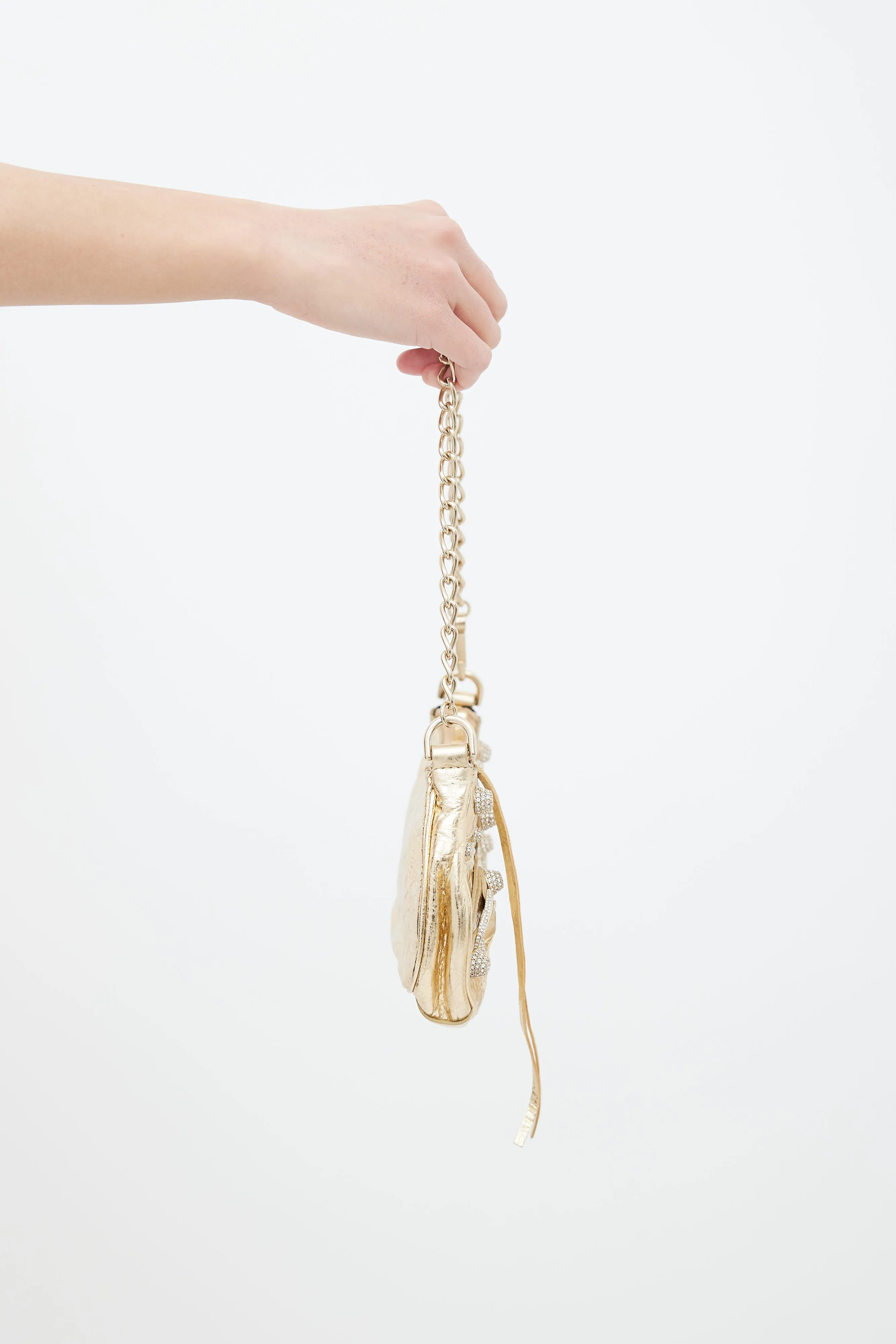 Gold Mini Le Cagole Shoulder Bag
