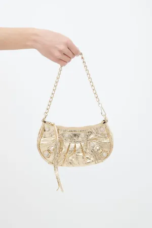 Gold Mini Le Cagole Shoulder Bag