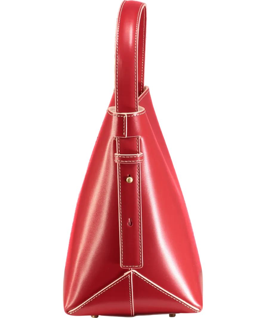 J McLaughlin Red Crawford Leather Bucket Bag One Size