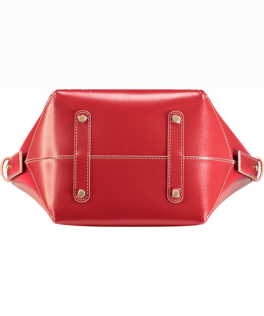 J McLaughlin Red Crawford Leather Bucket Bag One Size