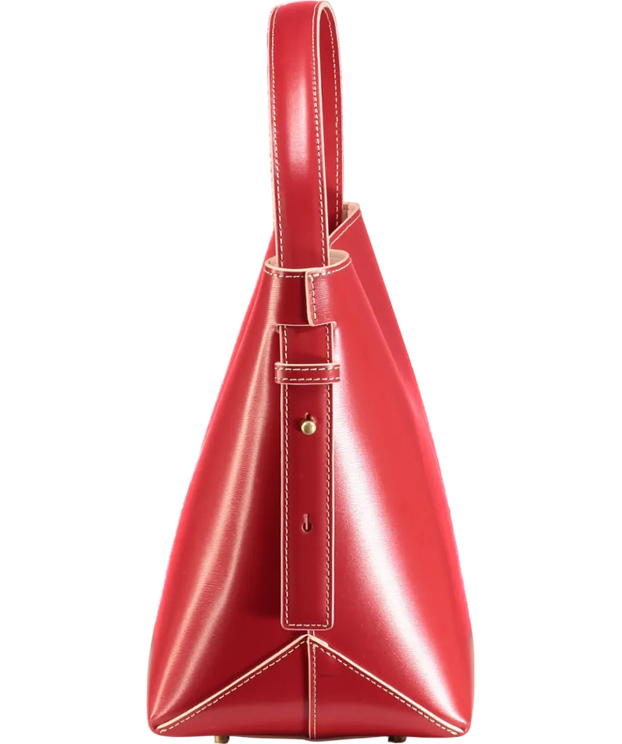 J McLaughlin Red Crawford Leather Bucket Bag One Size